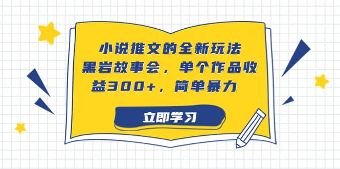 小说推文的全新玩法,黑岩故事会,单个作品收益300+,简单暴力网创吧-网创项目资源站-副业项目-创业项目-搞钱项目网创吧