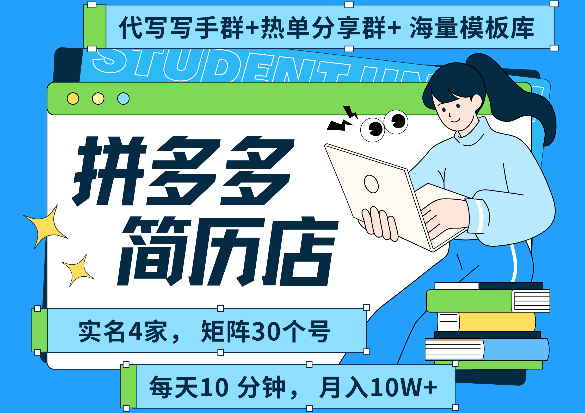 拼多多 虚拟资料 简历 海报代写 全SOP流程 毫无保留分享（含后端资料以及代写渠道）每天十分钟 每人实名四个店  矩阵30个账号  轻轻松松 月入10W网创吧-网创项目资源站-副业项目-创业项目-搞钱项目网创吧