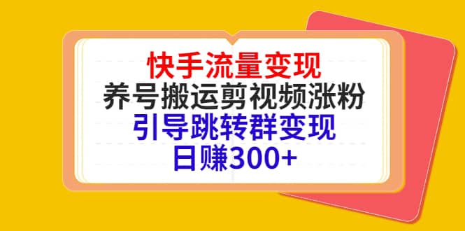 快手流量变现,养号搬运剪视频涨粉,引导跳转群变现日赚300+网创吧-网创项目资源站-副业项目-创业项目-搞钱项目网创吧