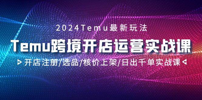 2024Temu跨境开店运营实战课，开店注册/选品/核价上架/日出千单实战课网创吧-网创项目资源站-副业项目-创业项目-搞钱项目网创吧