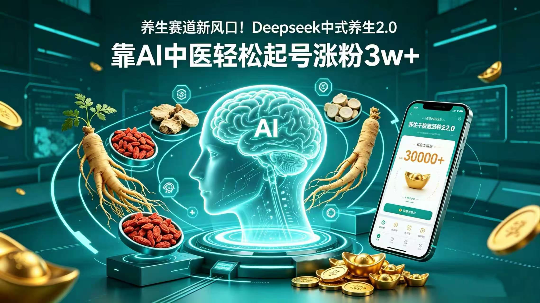 养生赛道新风口!Deepseek 中式养生 2.0,靠 AI 中医轻松起号涨粉 3w+网创吧-网创项目资源站-副业项目-创业项目-搞钱项目网创吧