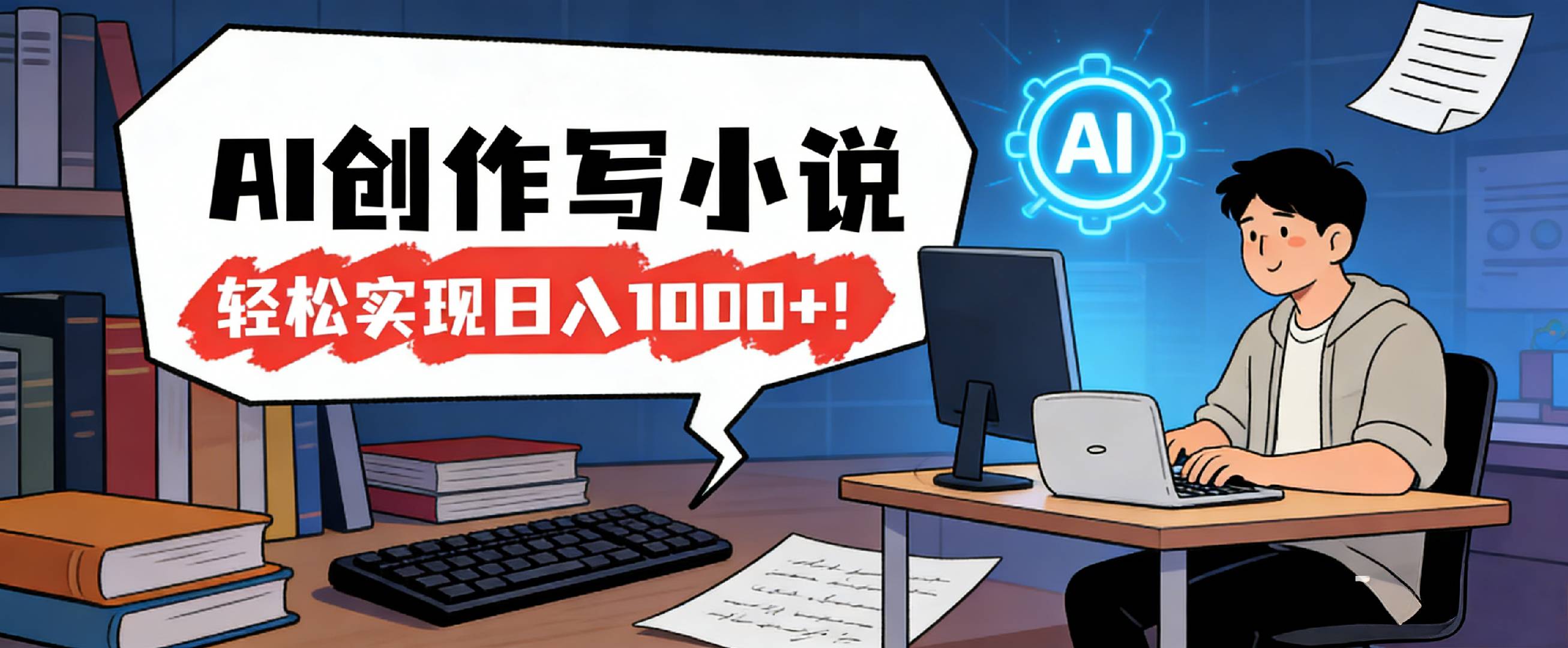 26年最新风口项目，AI工具创作写小说，轻松实现日入1000+网创吧-网创项目资源站-副业项目-创业项目-搞钱项目网创吧