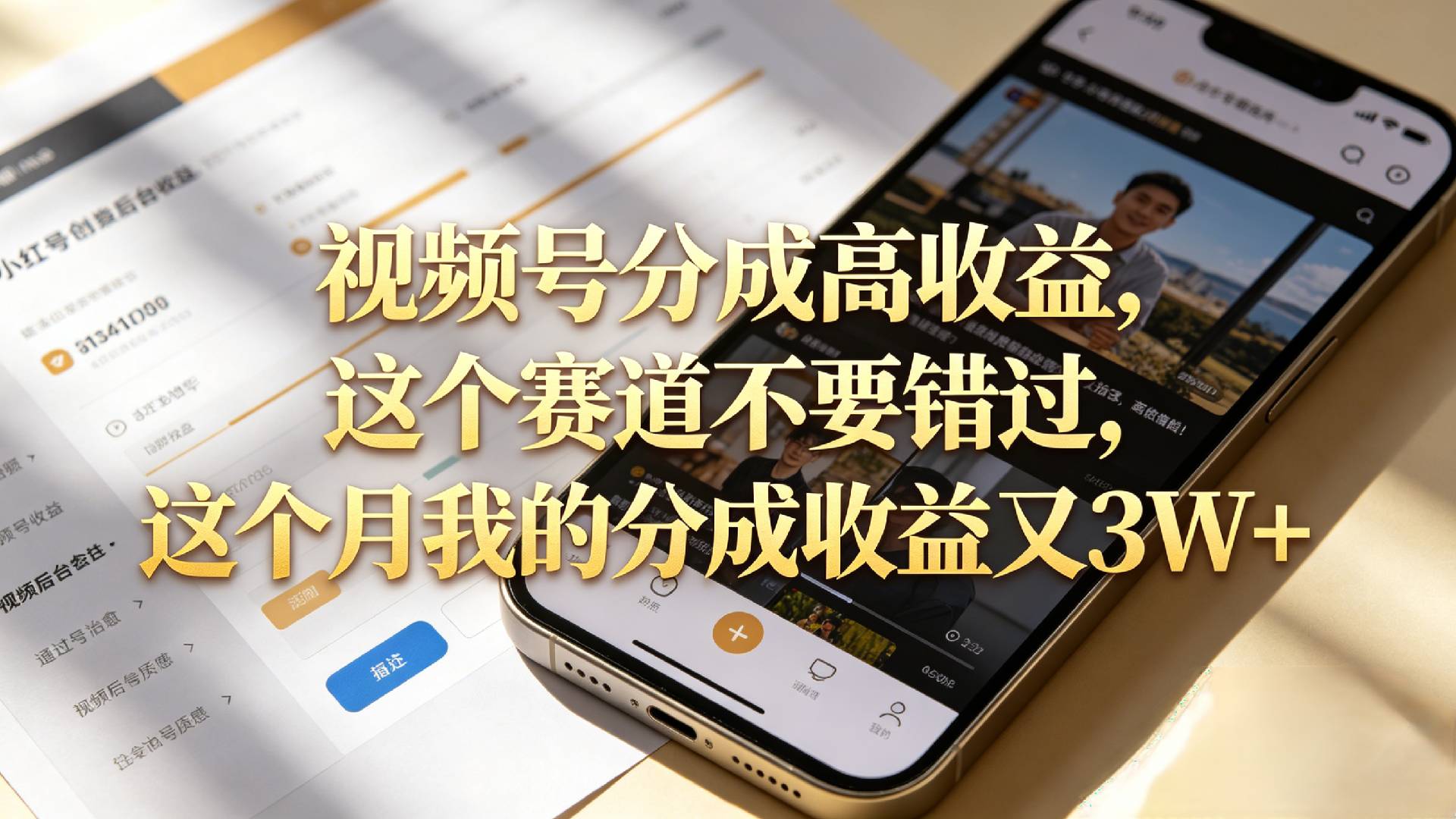 想要【视频号分成高收益】，这个赛道不要错过，这个月我的分成收益又3W+网创吧-网创项目资源站-副业项目-创业项目-搞钱项目网创吧
